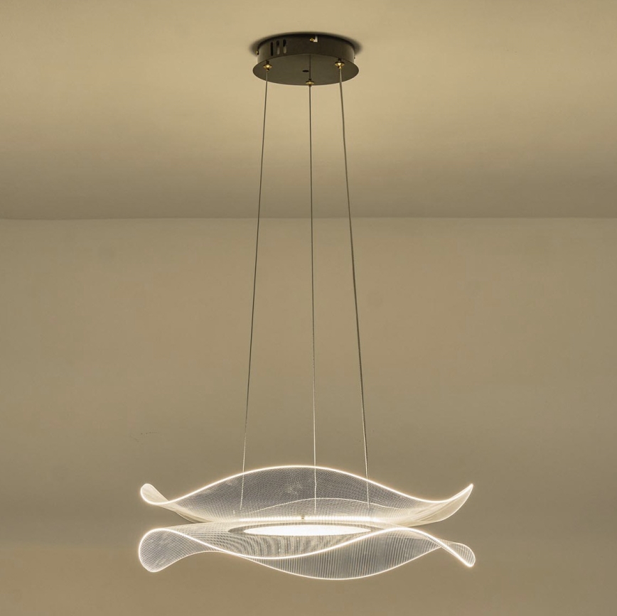 LED ljuskrona med textilsladd FIRENZE LED/48W/230V 3000K diameter 54 cm