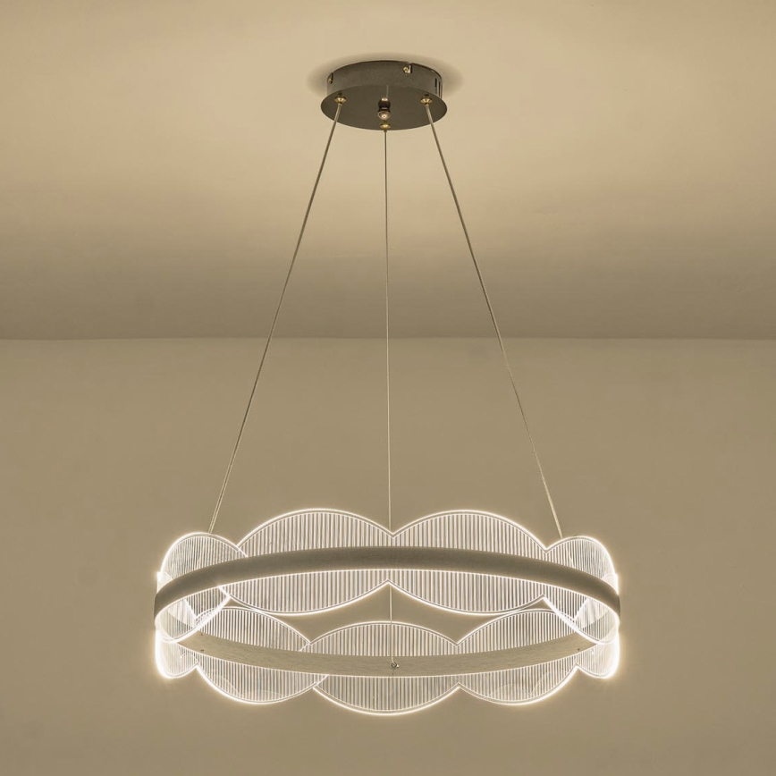 LED ljuskrona med textilsladd FIRENZE LED/60W/230V 3000K diameter 60 cm