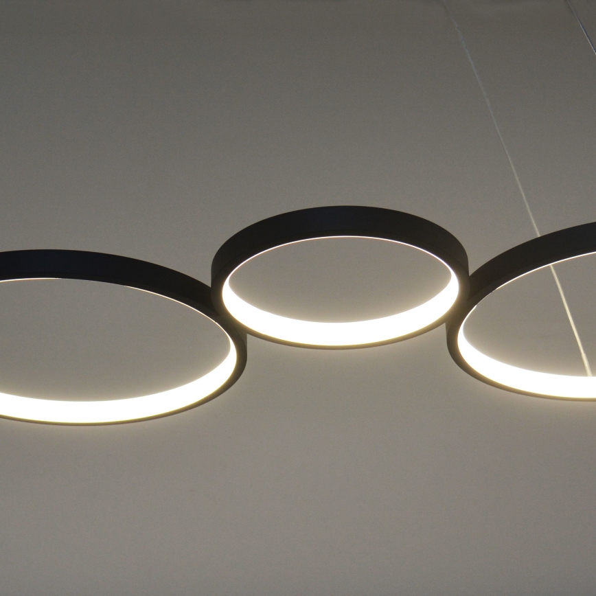 LED ljuskrona med textilsladd FLAMENCO LED/42W/230V 4000K svart