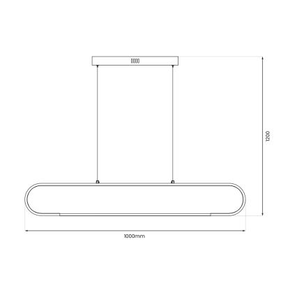 LED ljuskrona med textilsladd FRAME LED/42W/230V svart