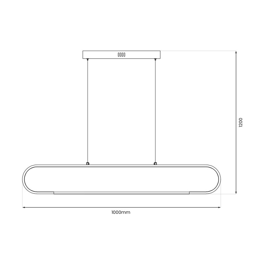 LED ljuskrona med textilsladd FRAME LED/42W/230V svart