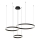 LED ljuskrona med textilsladd GRAVITY LED/108W/230V svart