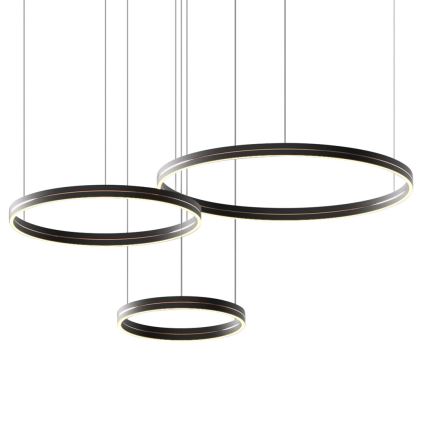LED ljuskrona med textilsladd GRAVITY LED/108W/230V svart
