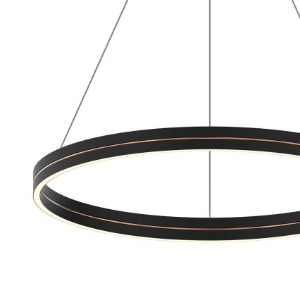 LED ljuskrona med textilsladd GRAVITY LED/36W/230V svart