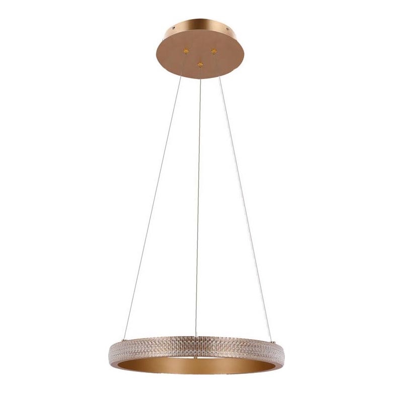 LED ljuskrona med textilsladd HASHIM LED/22W/230V diameter 40 cm koppar
