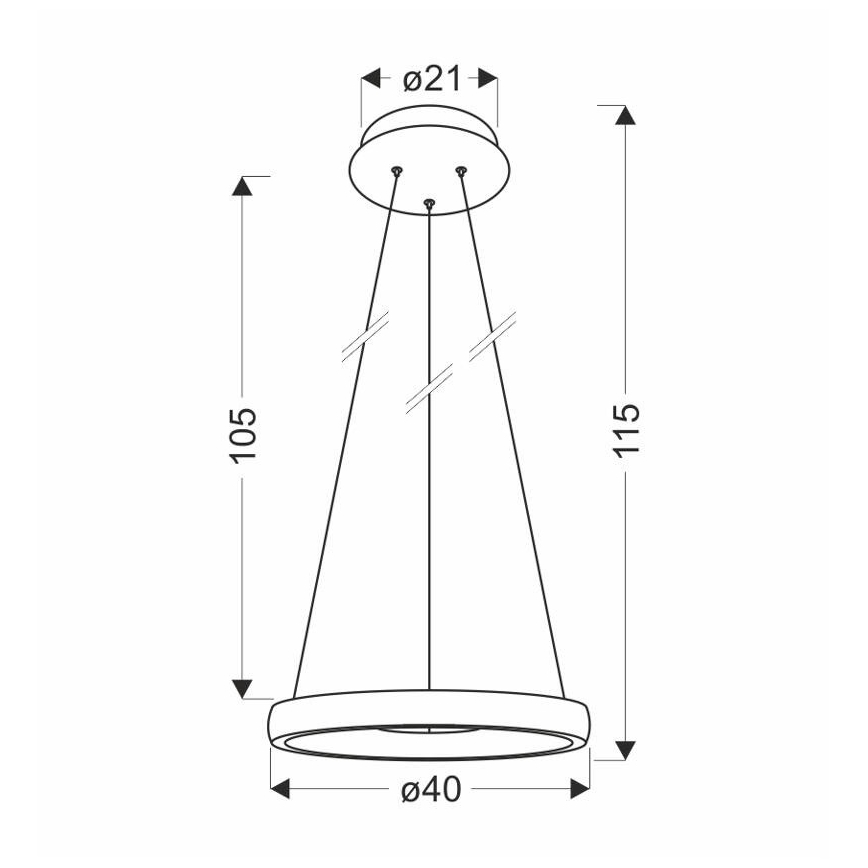 LED ljuskrona med textilsladd HASHIM LED/22W/230V diameter 40 cm koppar