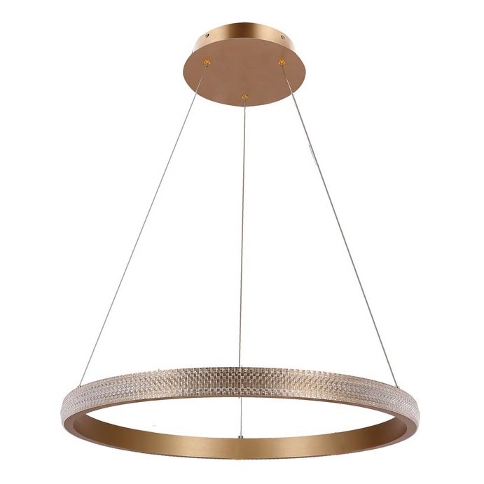 LED ljuskrona med textilsladd HASHIM LED/34W/230V diameter 60 cm koppar