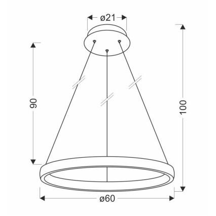 LED ljuskrona med textilsladd HASHIM LED/34W/230V diameter 60 cm koppar