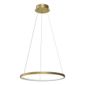 LED ljuskrona med textilsladd HOOP LED/27W/230V diameter 50 cm 4000K guld