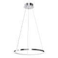 LED ljuskrona med textilsladd HOOP LED/27W/230V diameter 50 cm 4000K skinande krom