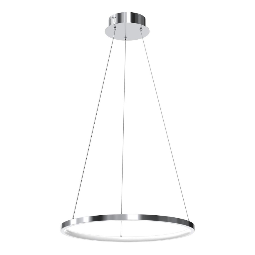 LED ljuskrona med textilsladd HOOP LED/27W/230V diameter 50 cm 4000K skinande krom