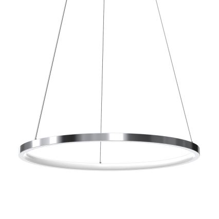LED ljuskrona med textilsladd HOOP LED/27W/230V diameter 50 cm 4000K skinande krom