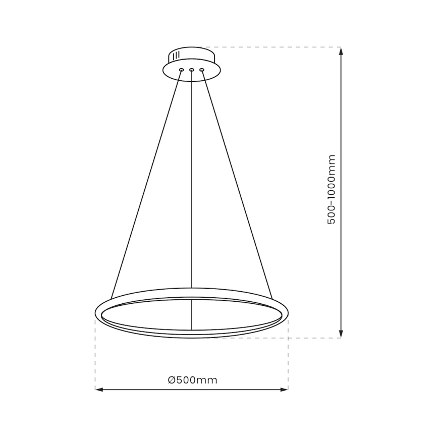 LED ljuskrona med textilsladd HOOP LED/27W/230V diameter 50 cm 4000K skinande krom