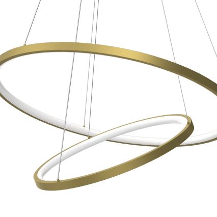 LED ljuskrona med textilsladd HOOP LED/51W/230V diameter 60 cm 4000K guld