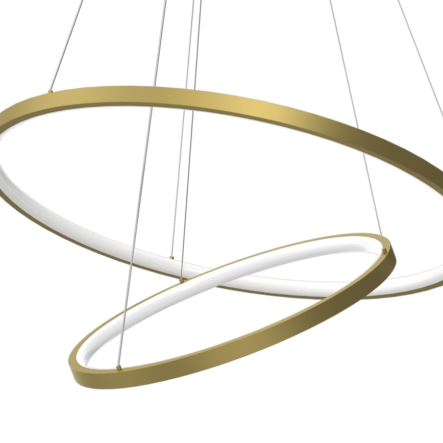 LED ljuskrona med textilsladd HOOP LED/51W/230V diameter 60 cm 4000K guld