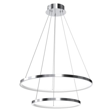 LED ljuskrona med textilsladd HOOP LED/51W/230V diameter 60 cm 4000K skinande krom