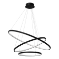 LED ljuskrona med textilsladd HOOP LED/93W/230V diameter 60 cm 4000K svart