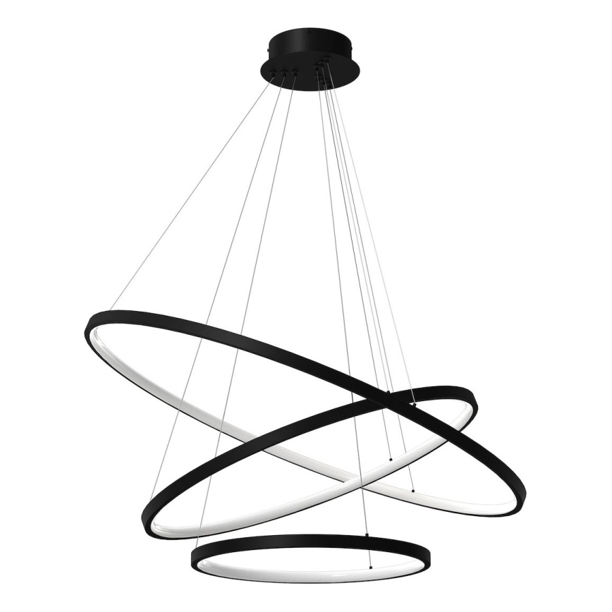 LED ljuskrona med textilsladd HOOP LED/93W/230V diameter 60 cm 4000K svart