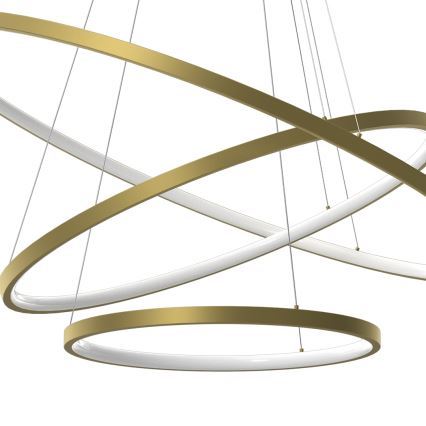 LED ljuskrona med textilsladd HOOP LED/93W/230V diameter 80 cm 4000K guld