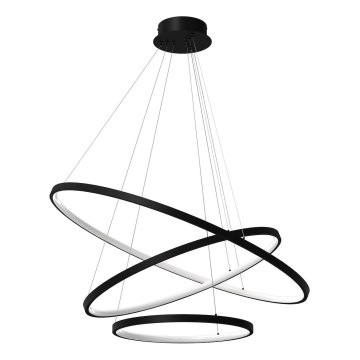 LED ljuskrona med textilsladd HOOP LED/93W/230V diameter 80 cm 4000K svart