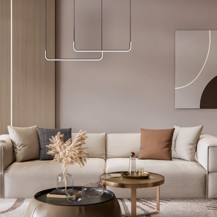 LED ljuskrona med textilsladd HORIZONT 2xLED/11W/230V svart