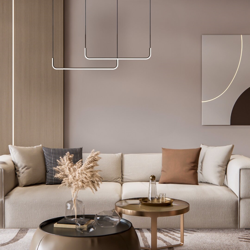 LED ljuskrona med textilsladd HORIZONT 2xLED/11W/230V svart