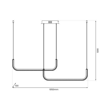 LED ljuskrona med textilsladd HORIZONT 2xLED/11W/230V svart