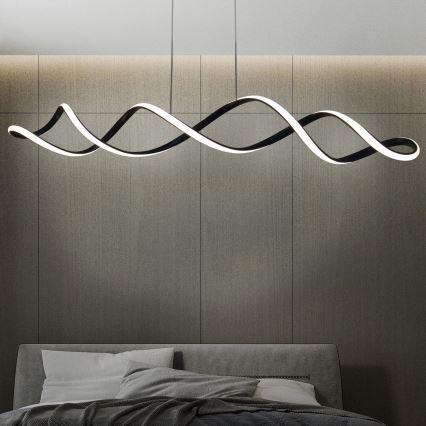 LED ljuskrona med textilsladd INFINITO LED/43W/230V svart