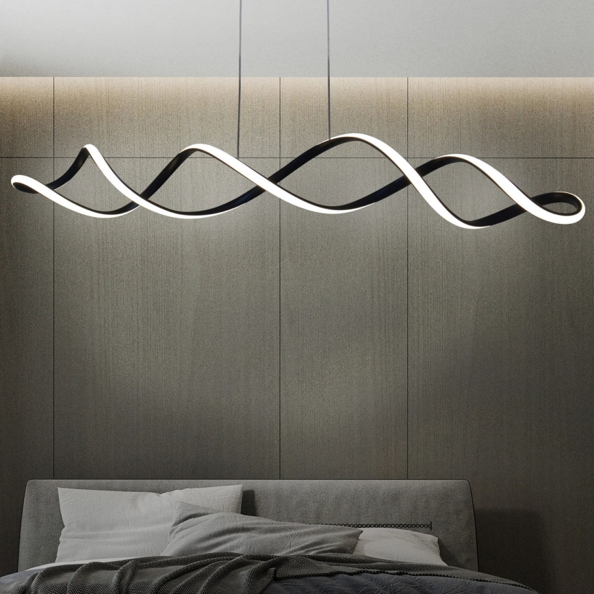 LED ljuskrona med textilsladd INFINITO LED/43W/230V svart