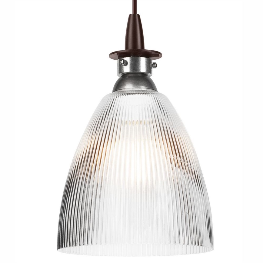 LED ljuskrona med textilsladd JODI 1xE27/60W/230V brons