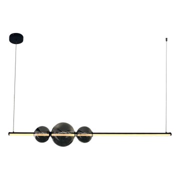 LED ljuskrona med textilsladd KUGEL LED/30W/230V svart