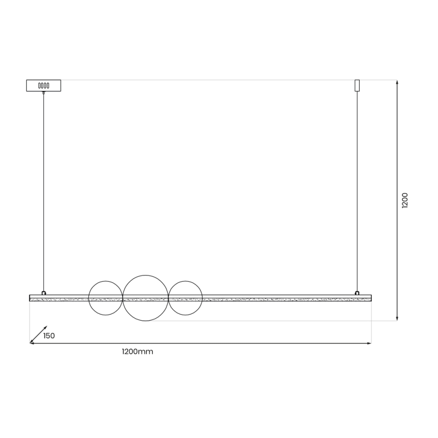 LED ljuskrona med textilsladd KUGEL LED/30W/230V svart