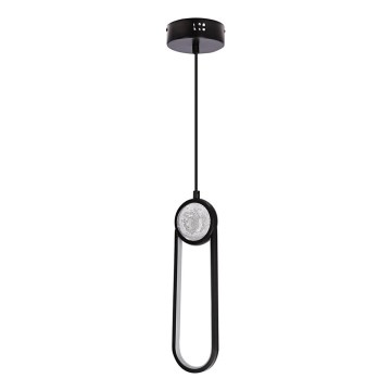 LED ljuskrona med textilsladd LACRIMA LED/15W/230V 3000K svart