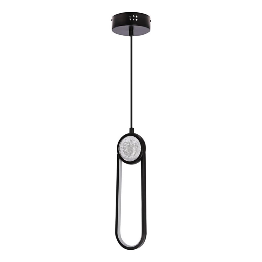 LED ljuskrona med textilsladd LACRIMA LED/15W/230V 3000K svart
