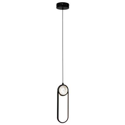 LED ljuskrona med textilsladd LACRIMA LED/15W/230V 3000K svart