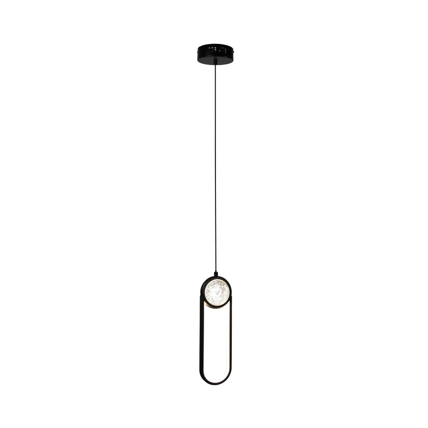 LED ljuskrona med textilsladd LACRIMA LED/15W/230V 3000K svart