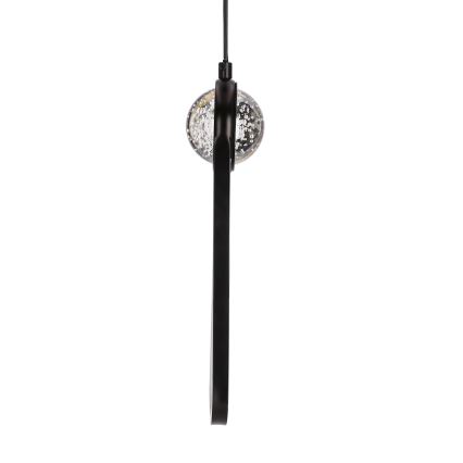 LED ljuskrona med textilsladd LACRIMA LED/15W/230V 3000K svart