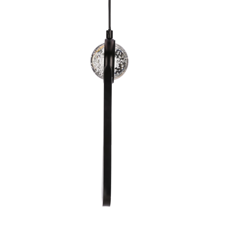 LED ljuskrona med textilsladd LACRIMA LED/15W/230V 3000K svart