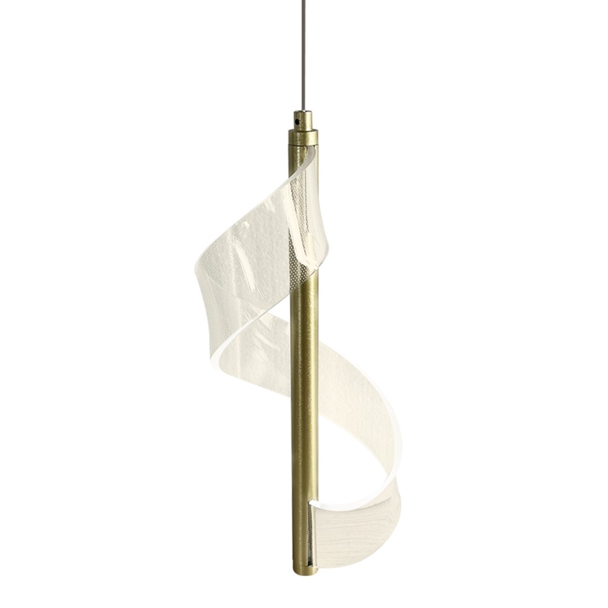 LED ljuskrona med textilsladd LARGO LED/10W/230V guld