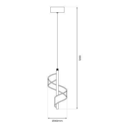 LED ljuskrona med textilsladd LARGO LED/10W/230V guld