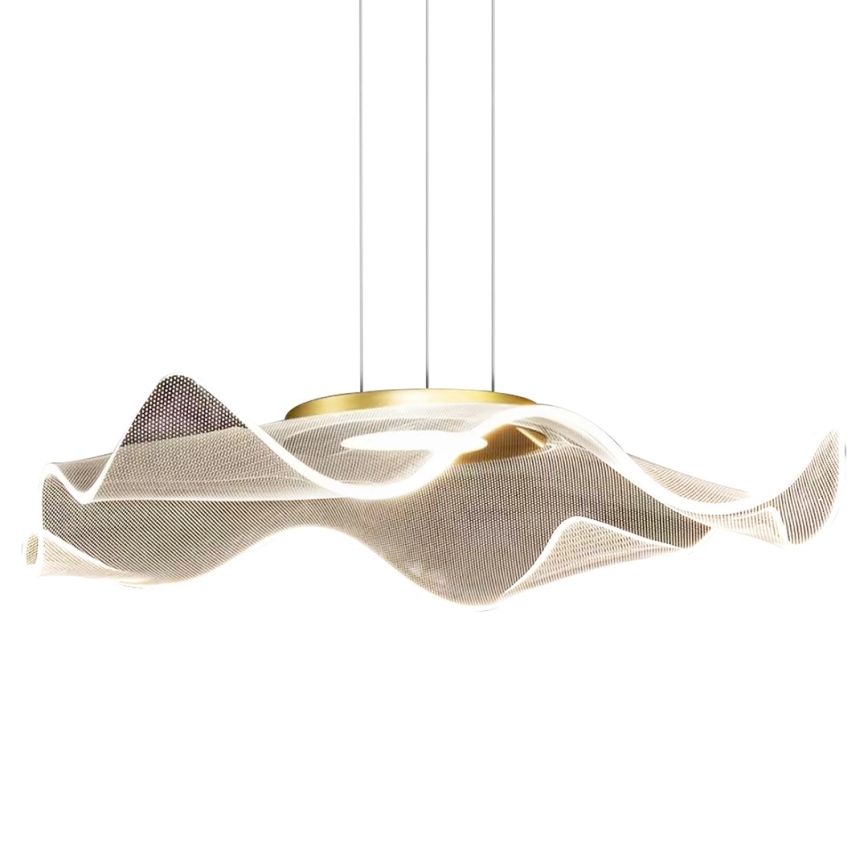 LED ljuskrona med textilsladd LARGO LED/16W/230V guld