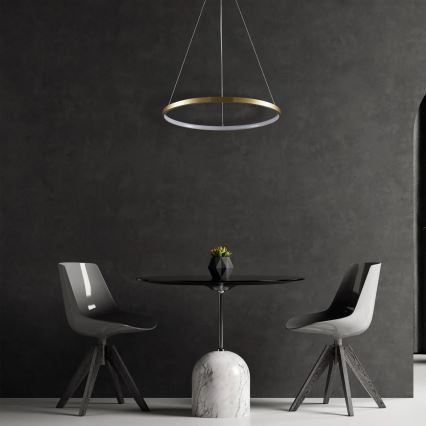 LED ljuskrona med textilsladd LEA LED/20W/230V 4000K diameter 50 cm guld