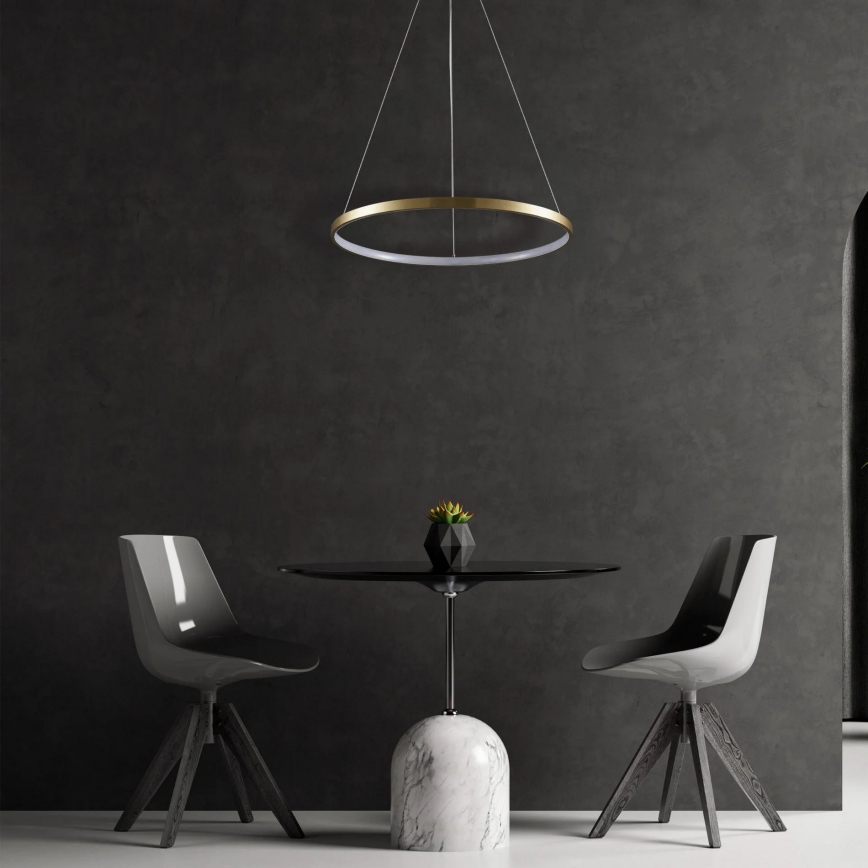 LED ljuskrona med textilsladd LEA LED/20W/230V 4000K diameter 50 cm guld