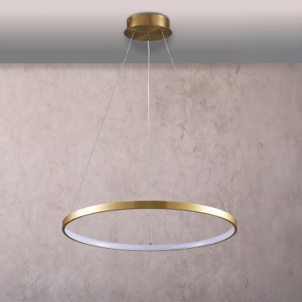 LED ljuskrona med textilsladd LEA LED/20W/230V 4000K diameter 50 cm guld
