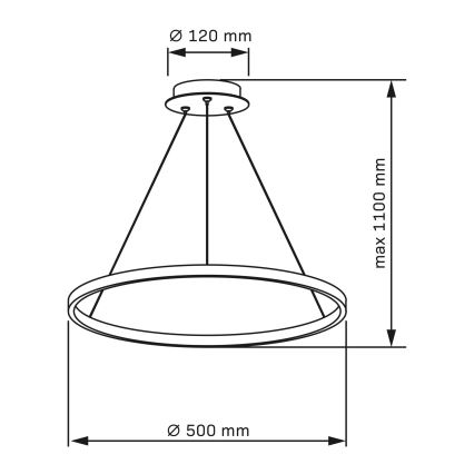 LED ljuskrona med textilsladd LEA LED/20W/230V 4000K diameter 50 cm guld