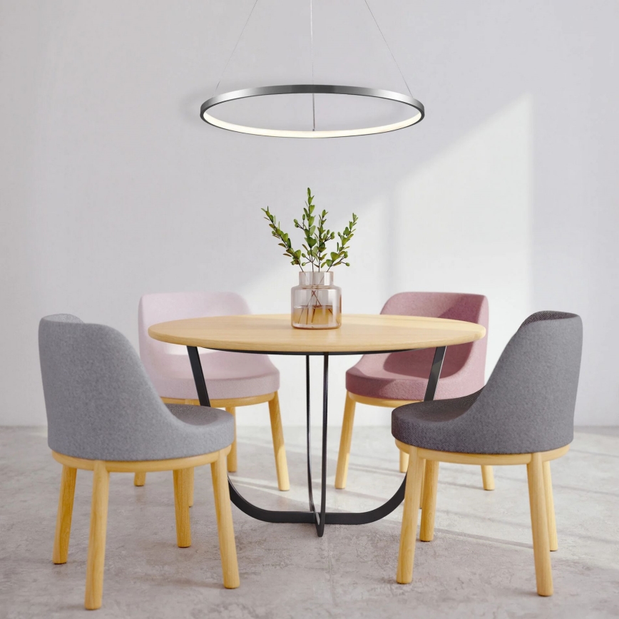 LED ljuskrona med textilsladd LEA LED/20W/230V 4000K diameter 50 cm matt krom