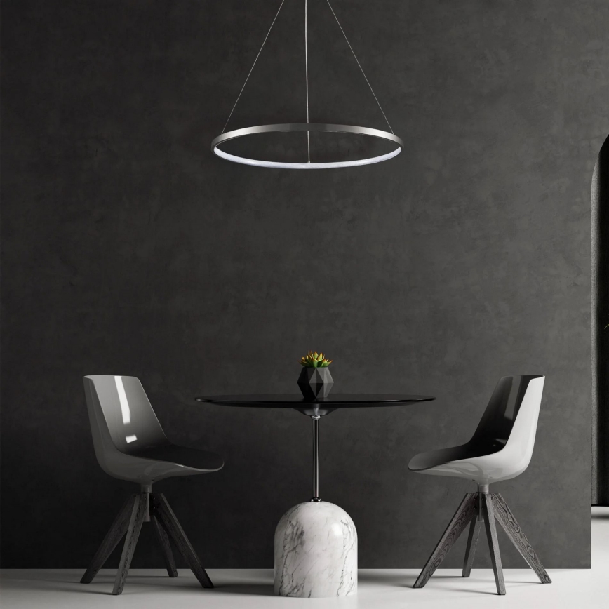 LED ljuskrona med textilsladd LEA LED/20W/230V 4000K diameter 50 cm matt krom