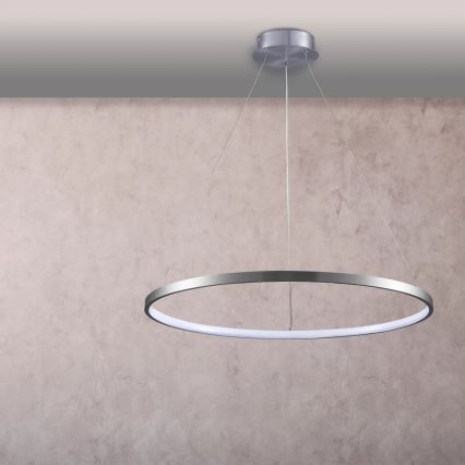 LED ljuskrona med textilsladd LEA LED/20W/230V 4000K diameter 50 cm matt krom
