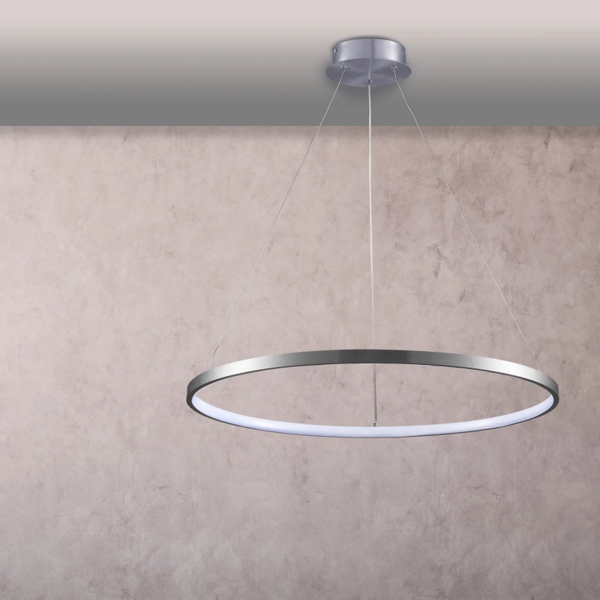 LED ljuskrona med textilsladd LEA LED/20W/230V 4000K diameter 50 cm matt krom