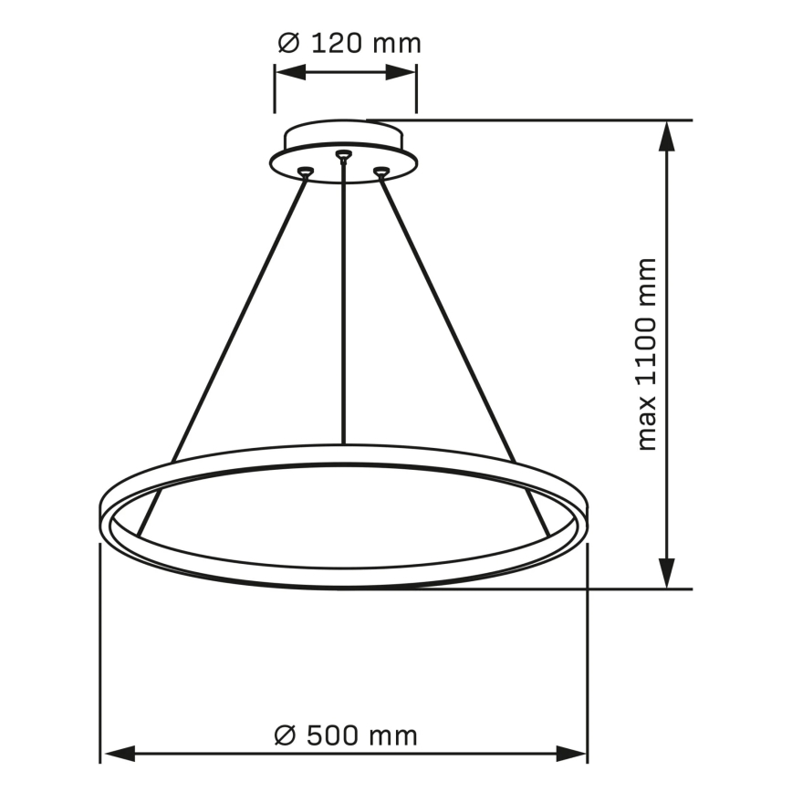 LED ljuskrona med textilsladd LEA LED/20W/230V 4000K diameter 50 cm matt krom